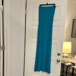 Hourglass Lilly Teal Strapless Dress